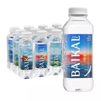 Глубинная байкальская вода БАЙКАЛ 430 (BAIKAL430), ПЭТ 0.45 литра