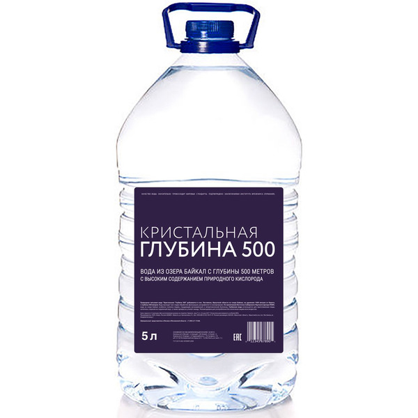 Глубинная байкальская вода «Кристальная глубина 500», ПЭТ 5 литров