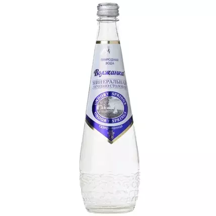 Вода Волжанка лечебно-столовая минеральная, газированная, стекло 0.5 литра