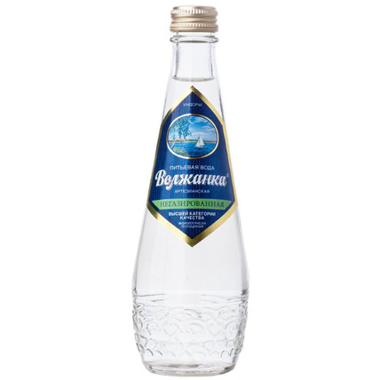 Вода питьевая Волжанка без газа стекло 0.33 литра