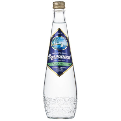 Вода питьевая Волжанка без газа стекло 0.5 литра